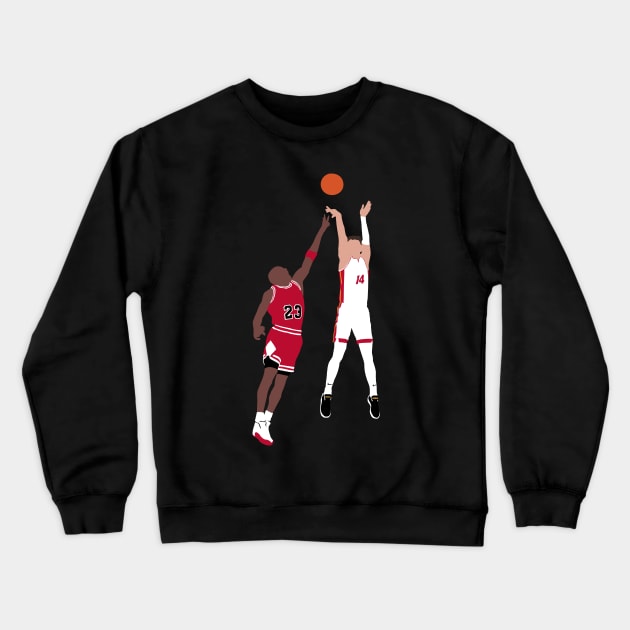 Tyler Herro Jumpshot over Michael Jordan Crewneck Sweatshirt by xRatTrapTeesx